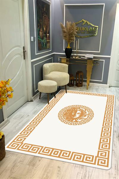 Kaymaz Taban Yıkanabilir Dijital Baskı Dekoratif Modern Desenli Apollo Serisi Dot Taban Halı AP11