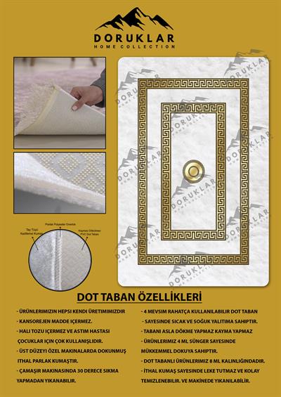 Kaymaz Taban Yıkanabilir Dijital Baskı Dekoratif Modern Desenli Dot Taban Halı Nova Serisi NV35