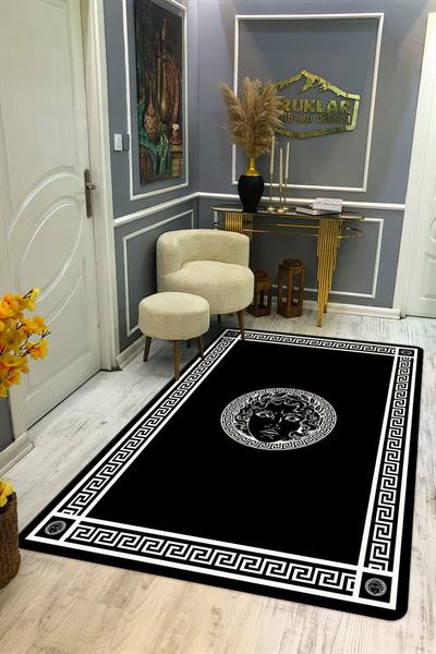 Kaymaz Taban Yıkanabilir Dijital Baskı Dekoratif Modern Desenli Apollo Serisi Dot Taban Halı AP06