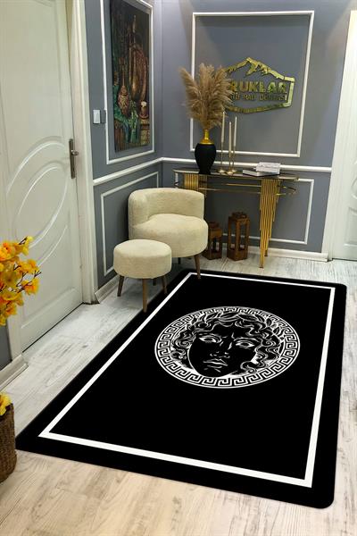 Kaymaz Taban Yıkanabilir Dijital Baskı Dekoratif Modern Desenli Apollo Serisi Dot Taban Halı AP02