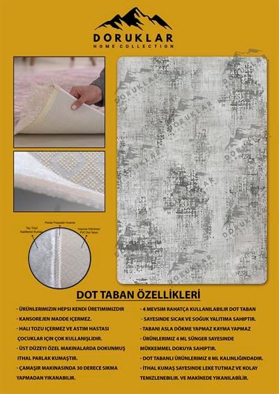 Kaymaz Taban Yıkanabilir Dijital Baskı Eskitme Desenli Salon Halısı