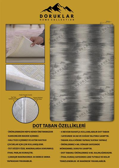 Kaymaz Taban Yıkanabilir Dijital Baskı Dekoratif Modern Desenli NesV2 Serisi Dot Taban Halı N2S17
