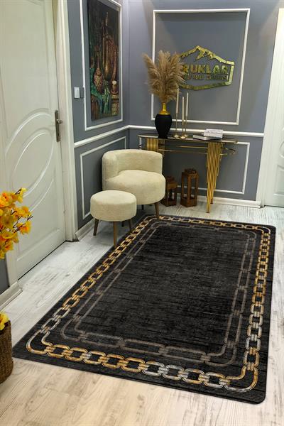 Kaymaz Taban Yıkanabilir Dijital Baskı Dekoratif Modern Desenli Dot Taban Halı Nova Serisi NV106