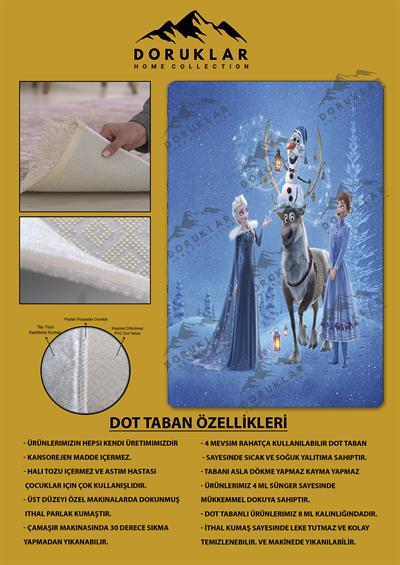 Kaymaz Taban Yıkanabilir Elsa Desenli Çocuk Halısı