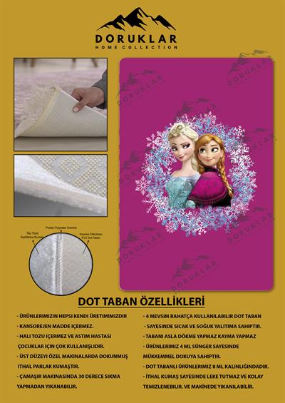 Kaymaz Taban Yıkanabilir Elsa Desenli Çocuk Halısı