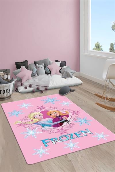 Kaymaz Taban Yıkanabilir Elsa Frozen Desenli Çocuk Halısı