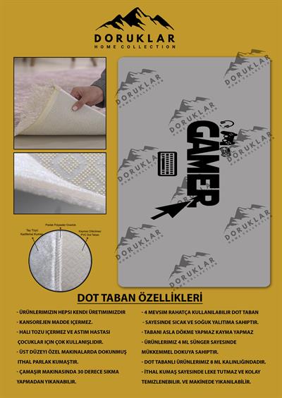 Kaymaz Taban Yıkanabilir Gamer Desenli Çocuk Halısı