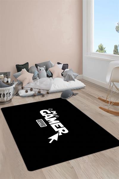 Kaymaz Taban Yıkanabilir Gamer Desenli Çocuk Halısı