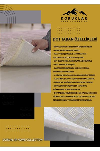 Kaymaz Taban Yıkanabilir Just Do It Desenli Dot Taban Halı