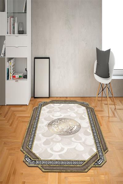 Kaymaz Taban Yıkanabilir Lazer Kesim Medusa Desenli Dot Taban Halı