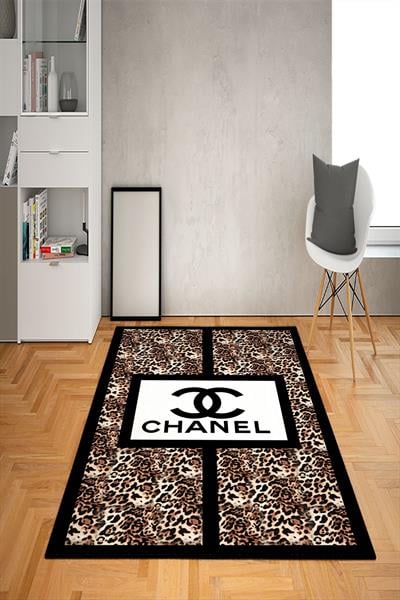 Kaymaz Taban Yıkanabilir Leoparlı Dekoratif Modern Desenli Dot Taban Halı