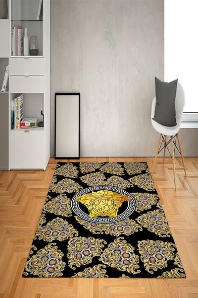 Kaymaz Taban Yıkanabilir Modern Medusa Desenli Dot Taban Halı