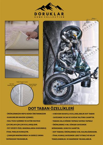 Kaymaz Taban Yıkanabilir Motor Desenli Çocuk Halısı