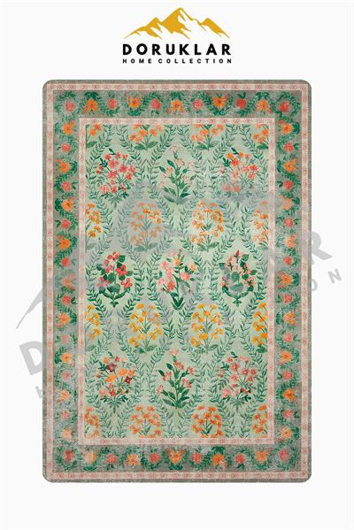 Kaymaz Taban Yıkanabilir Vintage Desen Halı H-0818