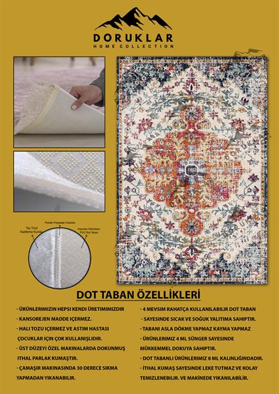 Kaymaz Taban Yıkanabilir Vintage Halı