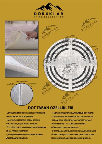 Kaymaz Tabanlı Makinede Yıkanabilir Dijital Baskı Modern Desenli Dot Taban Halı