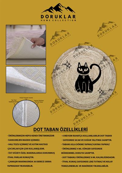 Kaymaz Tabanlı Makinede Yıkanabilir Dijital Baskı Modern Desenli Dot Taban Halı