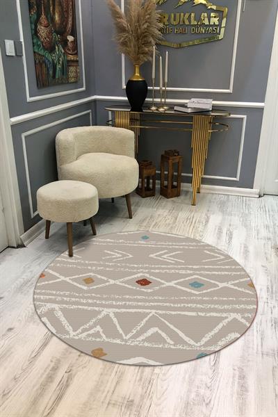 Kaymaz Tabanlı Makinede Yıkanabilir Dijital Baskı Modern Desenli Dot Taban Halı