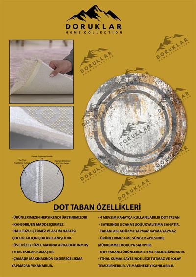 Kaymaz Tabanlı Makinede Yıkanabilir Dijital Baskı Modern Desenli Dot Taban Halı