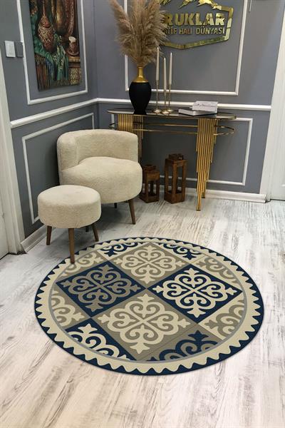 Kaymaz Tabanlı Makinede Yıkanabilir Dijital Baskı Modern Desenli Dot Taban Halı