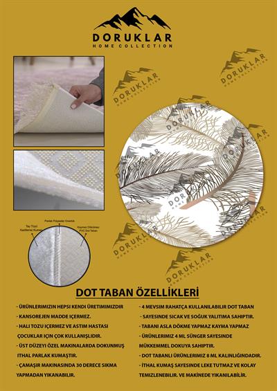 Kaymaz Tabanlı Makinede Yıkanabilir Dijital Baskı Modern Desenli Dot Taban Halı