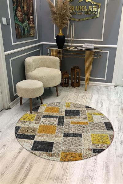 Kaymaz Tabanlı Makinede Yıkanabilir Dijital Baskı Modern Desenli Dot Taban Halı