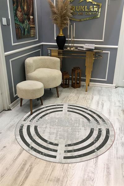 Kaymaz Tabanlı Makinede Yıkanabilir Dijital Baskı Modern Desenli Dot Taban Halı
