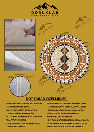 Kaymaz Tabanlı Makinede Yıkanabilir Dijital Baskı Modern Desenli Dot Taban Halı