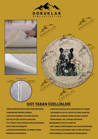 Kaymaz Tabanlı Makinede Yıkanabilir Dijital Baskı Modern Desenli Dot Taban Halı