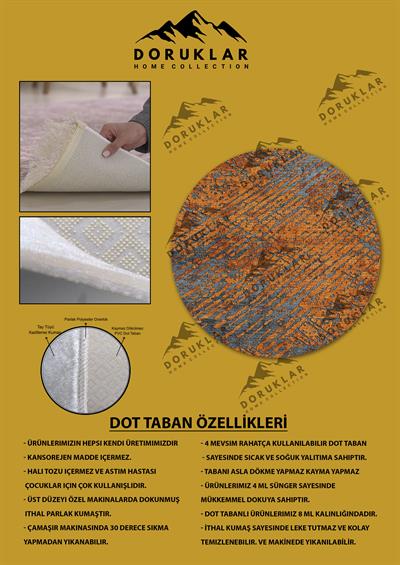 Kaymaz Tabanlı Makinede Yıkanabilir Dijital Baskı Modern Desenli Dot Taban Halı