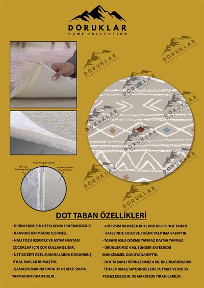Kaymaz Tabanlı Makinede Yıkanabilir Dijital Baskı Modern Desenli Dot Taban Halı