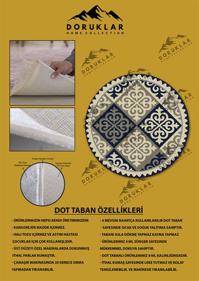 Kaymaz Tabanlı Makinede Yıkanabilir Dijital Baskı Modern Desenli Dot Taban Halı