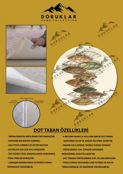 Kaymaz Tabanlı Makinede Yıkanabilir Dijital Baskı Modern Desenli Dot Taban Halı