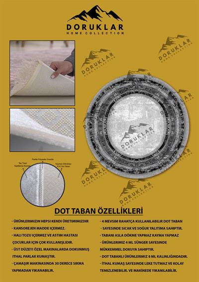 Kaymaz Tabanlı Makinede Yıkanabilir Dijital Baskı Modern Desenli Dot Taban Halı