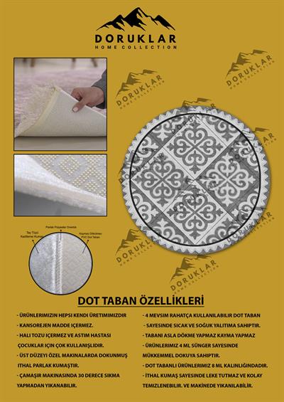 Kaymaz Tabanlı Makinede Yıkanabilir Dijital Baskı Modern Desenli Dot Taban Halı