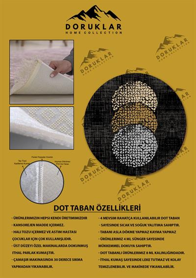 Kaymaz Tabanlı Makinede Yıkanabilir Dijital Baskı Modern Desenli Dot Taban Halı