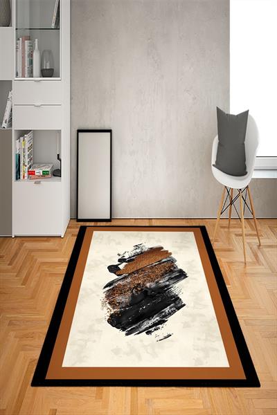 Kaymaz Tabanlı Yıkanabilir Dekoratif Desenli Dot Taban Halı