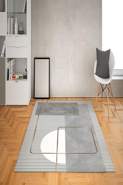 Kaymaz Tabanlı Yıkanabilir Dekoratif Desenli Dot Taban Halı