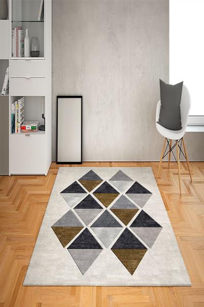 Kaymaz Tabanlı Yıkanabilir Geometrik Desenli Dot Taban Halı