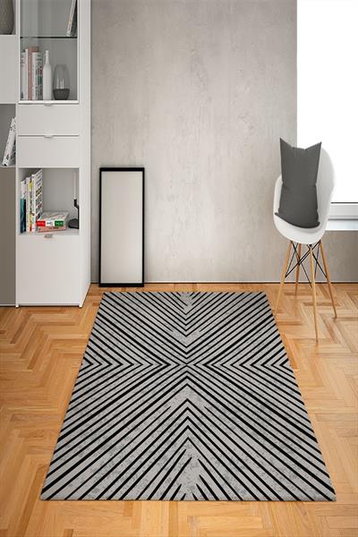 Kaymaz Tabanlı Yıkanabilir Geometrik Desenli Dot Taban Halı