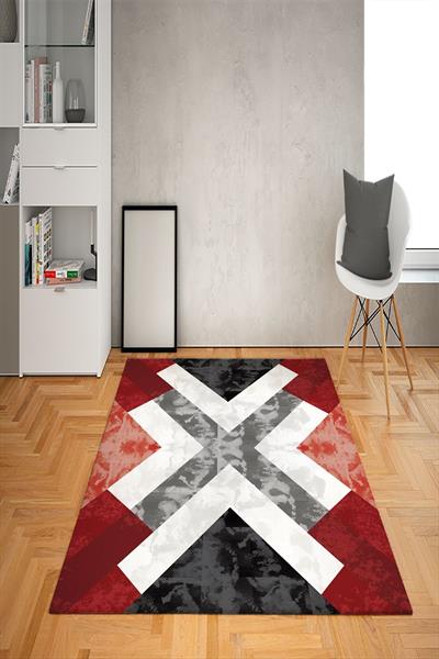 Kaymaz Tabanlı Yıkanabilir Geometrik Desenli Dot Taban Halı