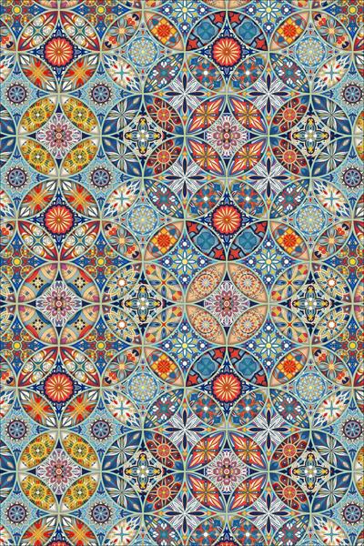 Kaymaz Tabanlı Yıkanabilir Renkli Geometrik Desenli Dot Taban Halı