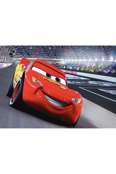 Kaymaz Tabanlı Yıkanabilir Şimşek McQueen Desenli Çocuk Halısı Dot Taban Halı