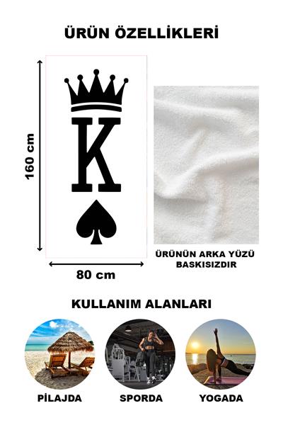 Kral Tacı Desenli Plaj Deniz Havlusu Peştemal 80x160 CM VTA02