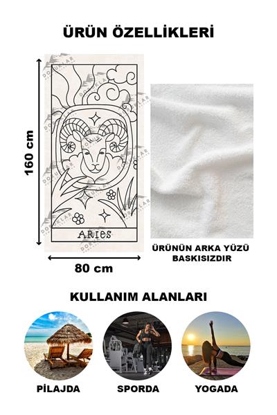 Modern Desenli Dijital Baskı Plaj Deniz Havlusu Peştamal 80x160 Cm BRS030