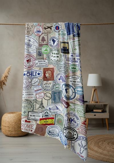 Modern Desenli Dijital Baskı Plaj Deniz Havlusu Peştamal 80x160 Cm BRS019
