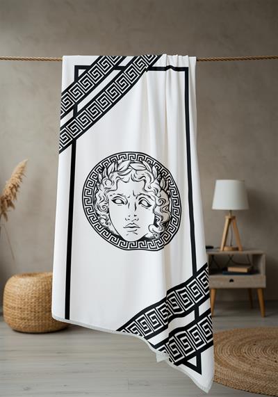 Modern Desenli Dijital Baskı Plaj Deniz Havlusu Peştamal 80x160 CM LUX72