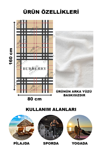 Modern Desenli Dijital Baskı Plaj Deniz Havlusu Peştamal 80x160 Cm TKR007