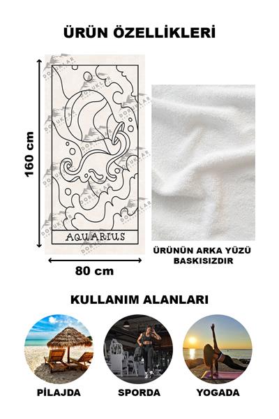 Modern Desenli Dijital Baskı Plaj Deniz Havlusu Peştamal 80x160 Cm BRS045