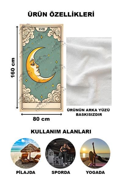 Modern Desenli Dijital Baskı Plaj Deniz Havlusu Peştamal 80x160 Cm BRS007